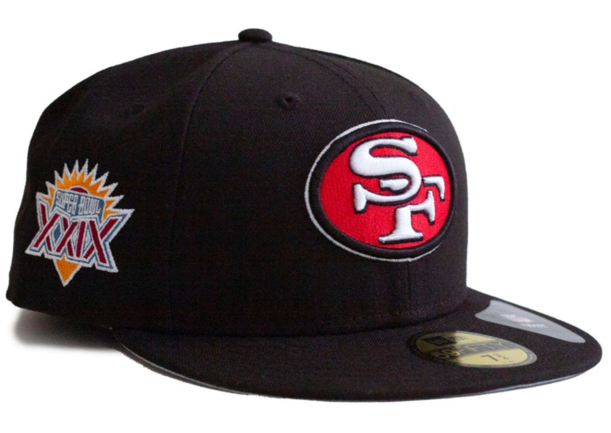 New Era Black San Francisco 49ers Super Bowl XXIX Side Patch 59FIFTY Fitted Hat-blk/red product image 1, provided for visual