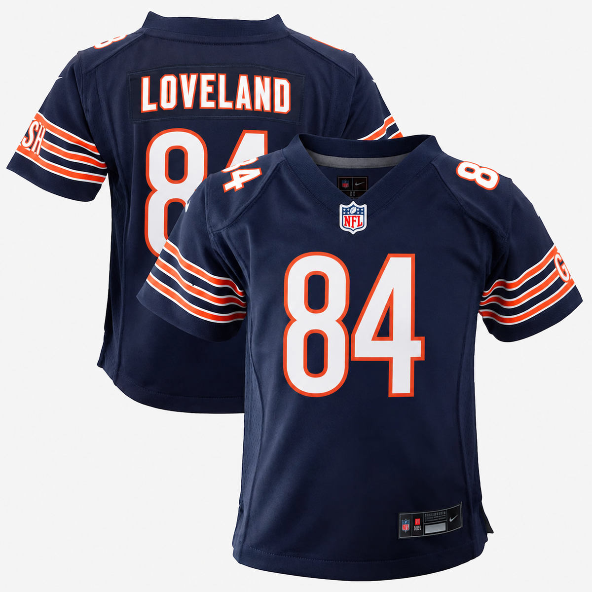 Colston Loveland Chicago Bears Nike Toddler Navy Game Jersey product image 1, provided for visual reference and product