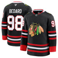 Connor Bedard Chicago Blackhawks Fanatics Premium Black Alternate Jersey product image 1, provided for visual reference and