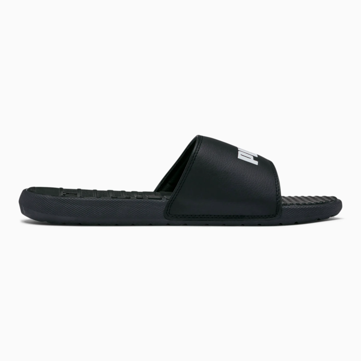 PUMA Cool Cat Men Slides- BLACK/WHITE product image 2, provided for visual reference and product detail review