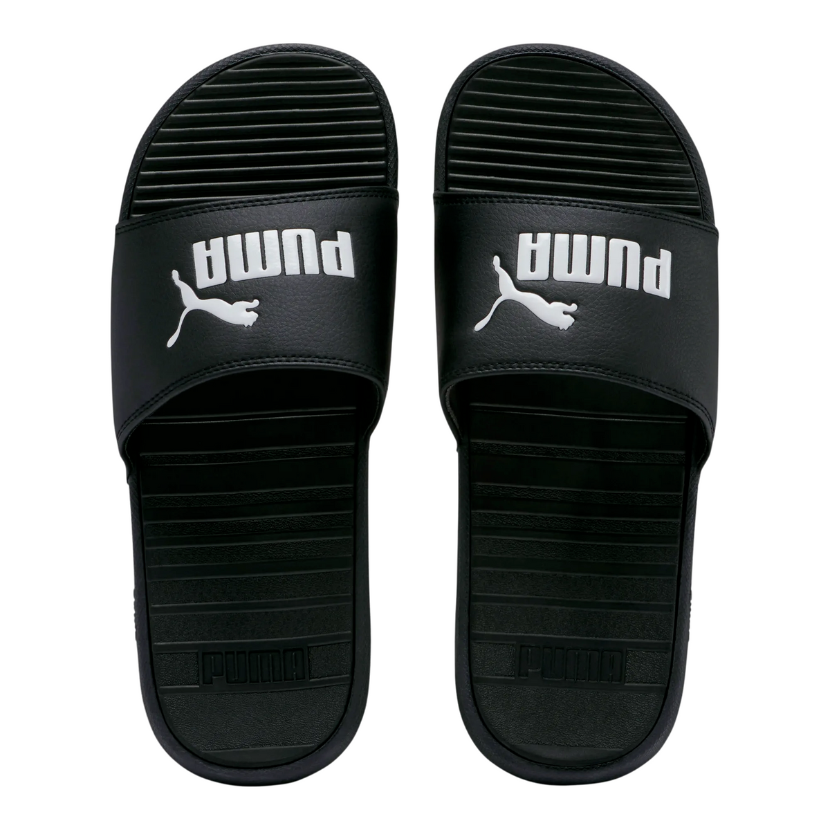 PUMA Cool Cat Men Slides- BLACK/WHITE product image 4, provided for visual reference and product detail review