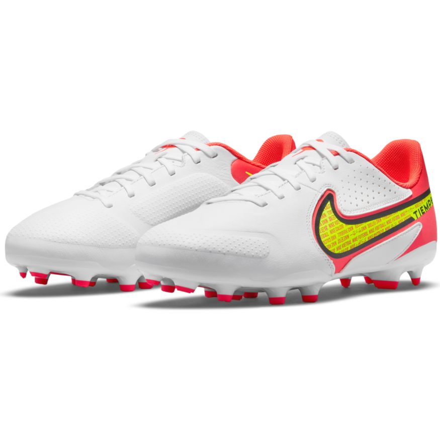 Nike Jr. Tiempo Legend 9 Academy MG-WHITE/VOLT/BRIGHT CRIMSON product image 3, provided for visual reference and product