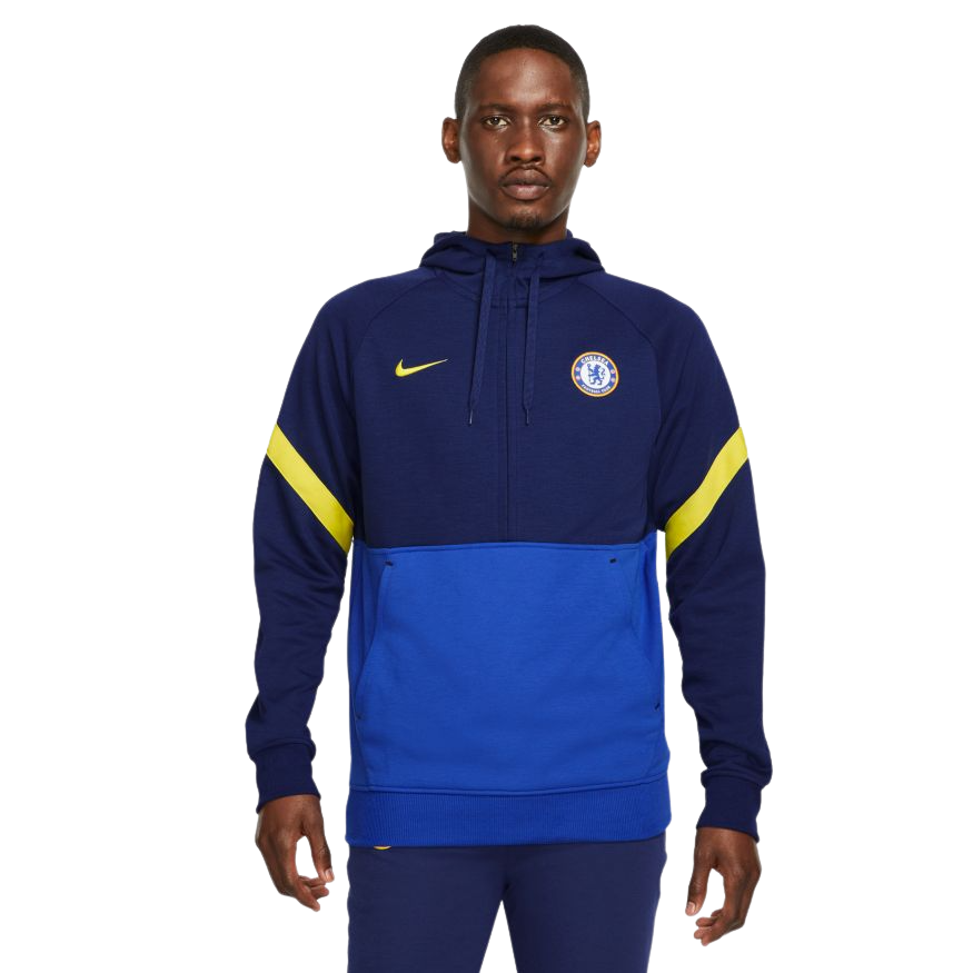 Nike Chelsea FC Men 1/2-Zip Fleece Soccer Hoodie product image 1, provided for visual reference and product detail review
