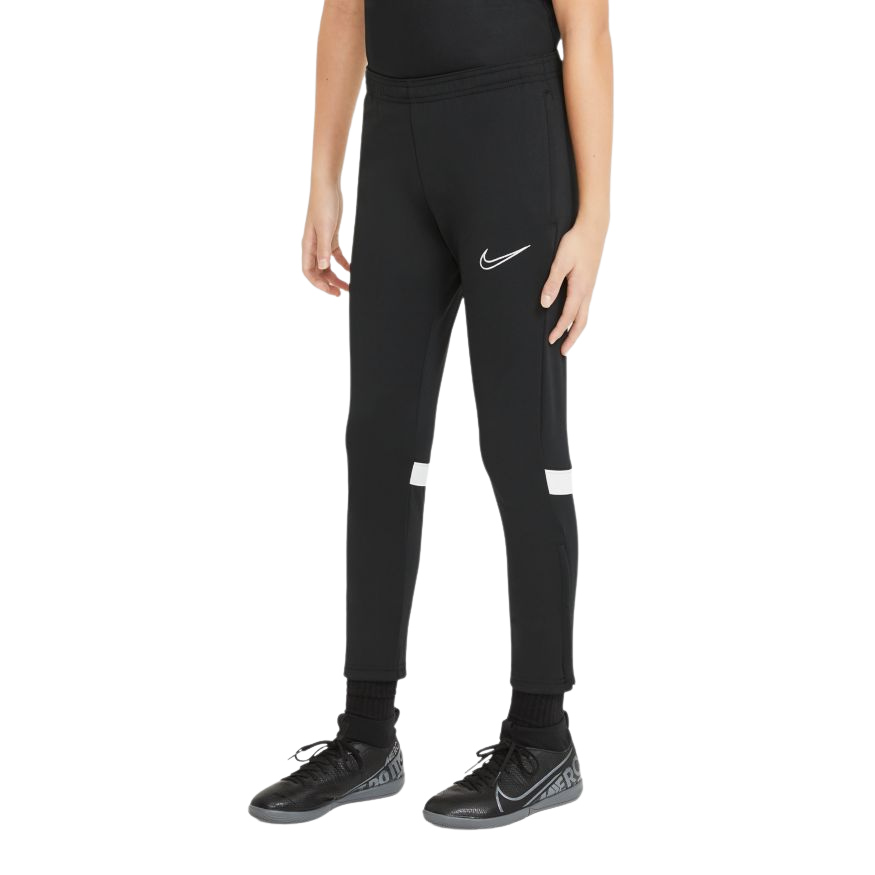 Nike Dri-FIT Academy Big Kids' Soccer Pants-Black/White product image 1, provided for visual reference and product detail