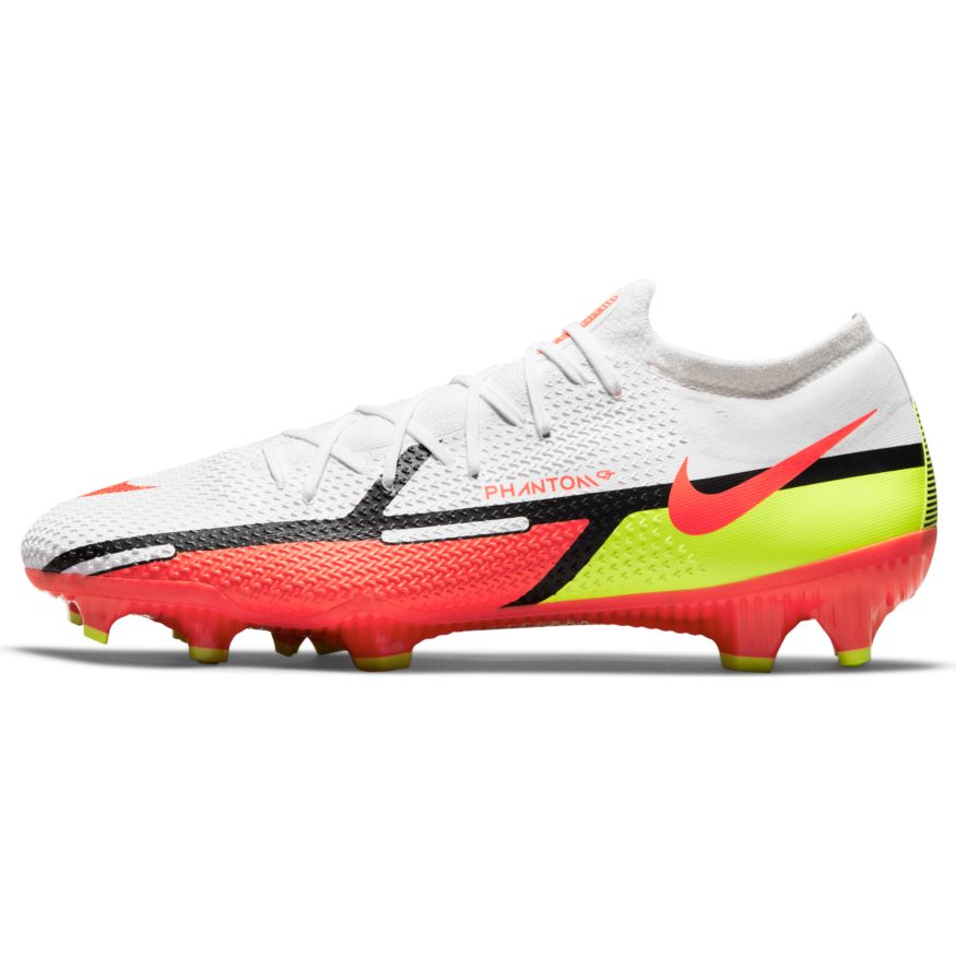 Nike Phantom GT2 Pro FG-WHITE/BRIGHT CRIMSON-VOLT product image 2, provided for visual reference and product detail review