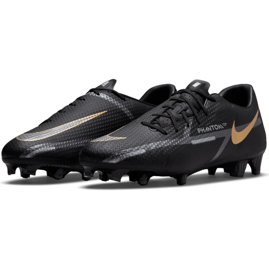 Nike Phantom GT2 Academy MG-BLACK/MTLC DARK GREY/METALLIC GOLD product image 3, provided for visual reference and product