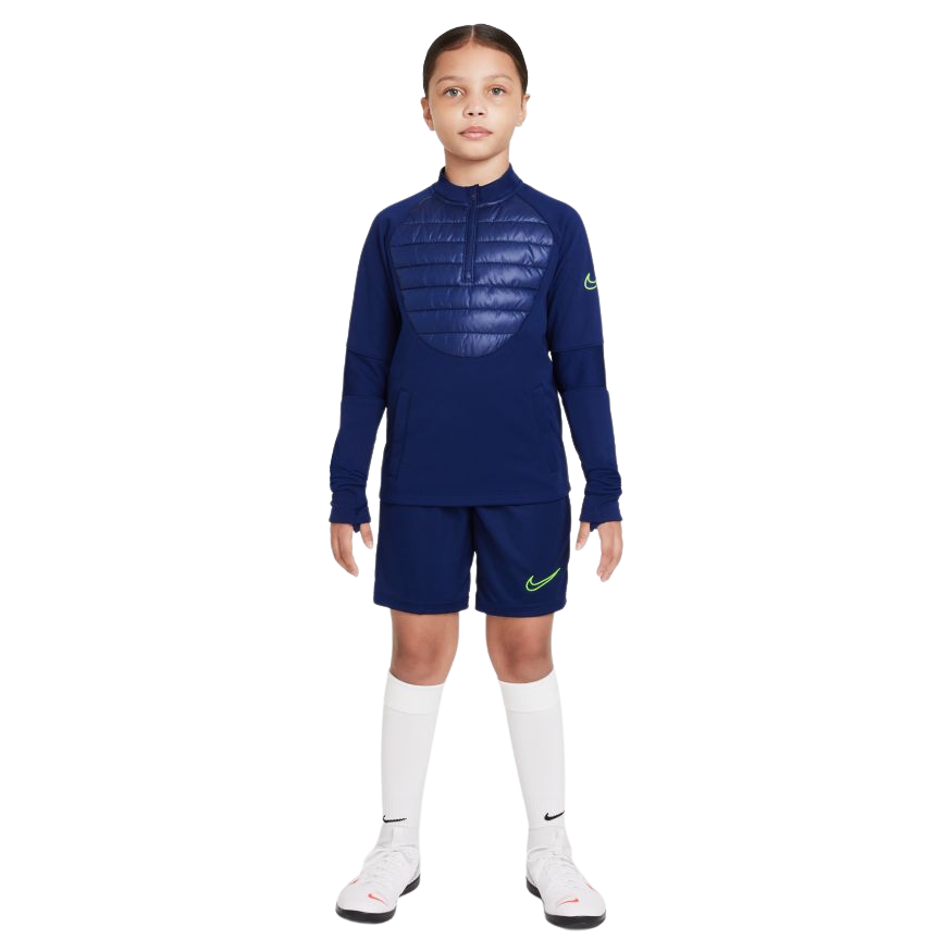 Nike Kid's Therma-FIT Academy Winter Warrior Soccer Drill Top-BLUE product image 3, provided for visual reference and