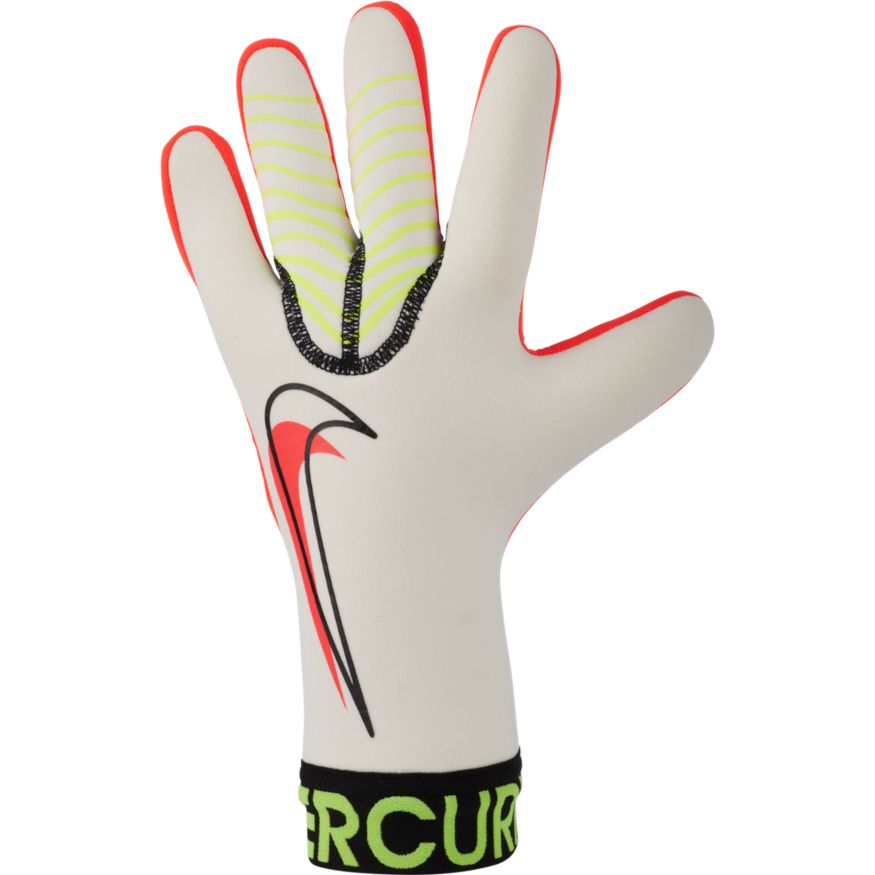 Nike Mercurial Youth Touch Victory Goalkeeper Gloves-WHITE/VOLT/BRIGHT CRIMSON product image 1, provided for visual