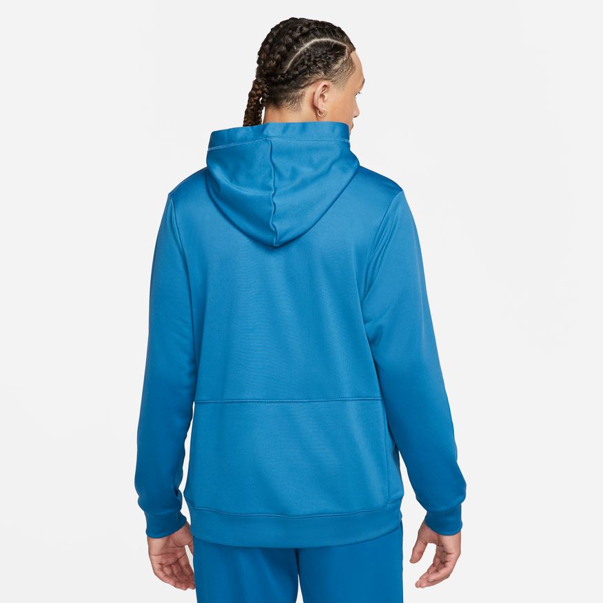 Nike F.C. Men Soccer Hoodie - Dk Marina Blue/White/Black product image 2, provided for visual reference and product detail