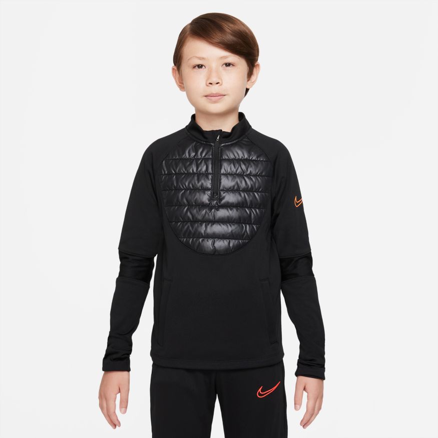 Nike Kid's Therma-FIT Academy Winter Warrior Soccer Drill Top-Black product image 1, provided for visual reference and