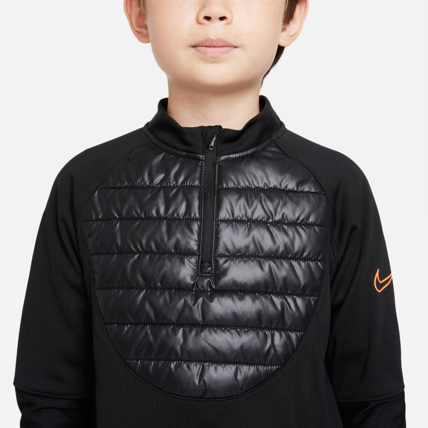 Nike Kid's Therma-FIT Academy Winter Warrior Soccer Drill Top-Black product image 4, provided for visual reference and