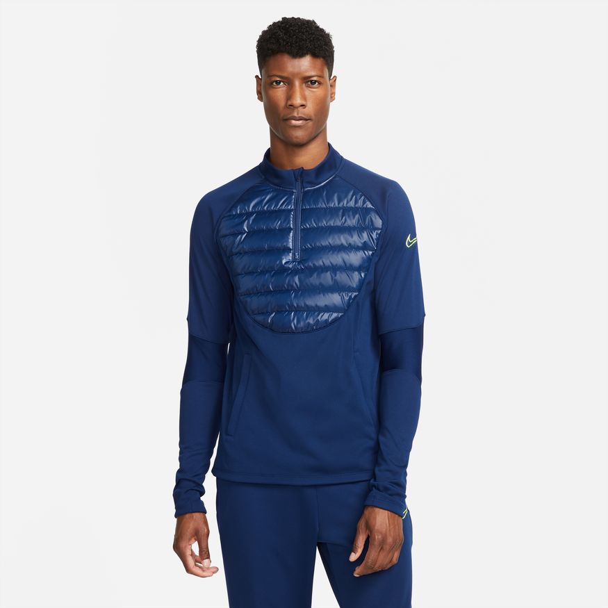 Nike Men Therma-FIT Academy Winter Warrior Soccer Drill Top-Navy product image 1, provided for visual reference and product