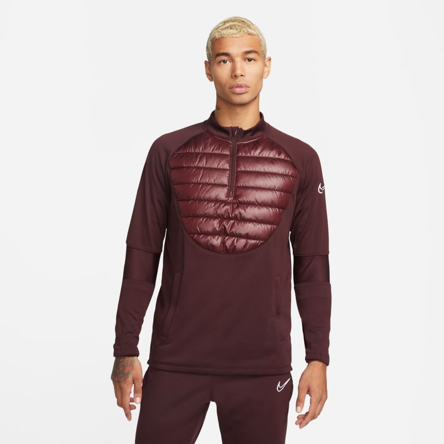Nike Men Therma-FIT Academy Winter Warrior Soccer Drill Top-BURGUNDY CRUSH/REFLECTIVE SILV product image 1, provided for