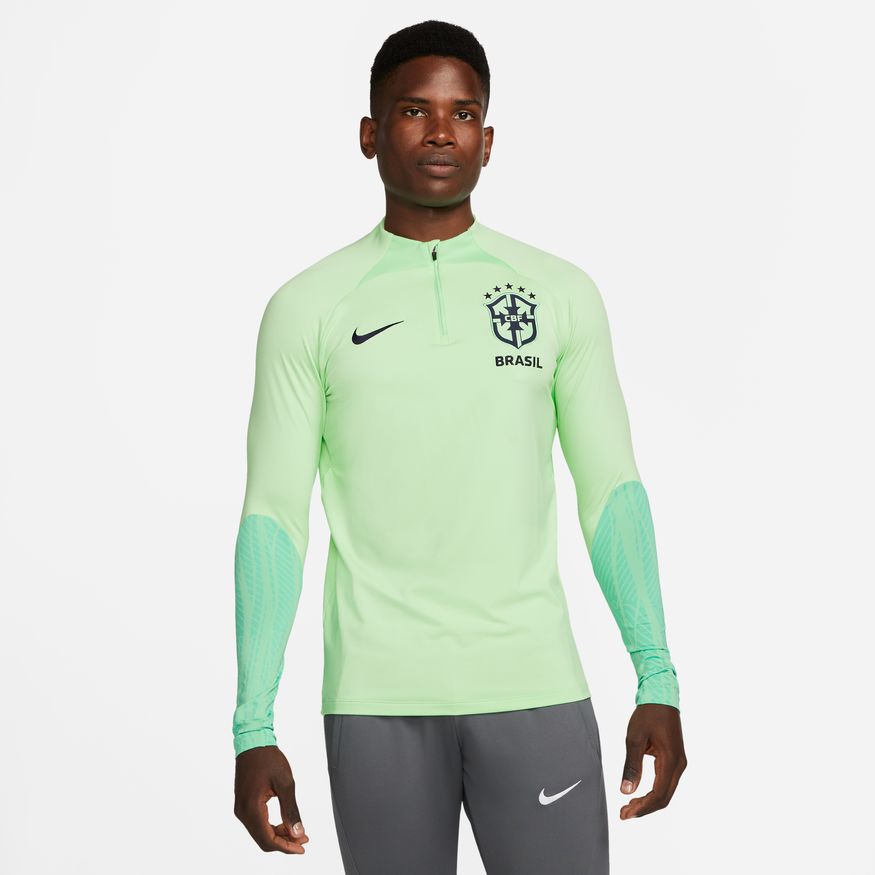 Brazil Strike Men Nike Dri-FIT Knit Soccer Drill Top product image 1, provided for visual reference and product detail review