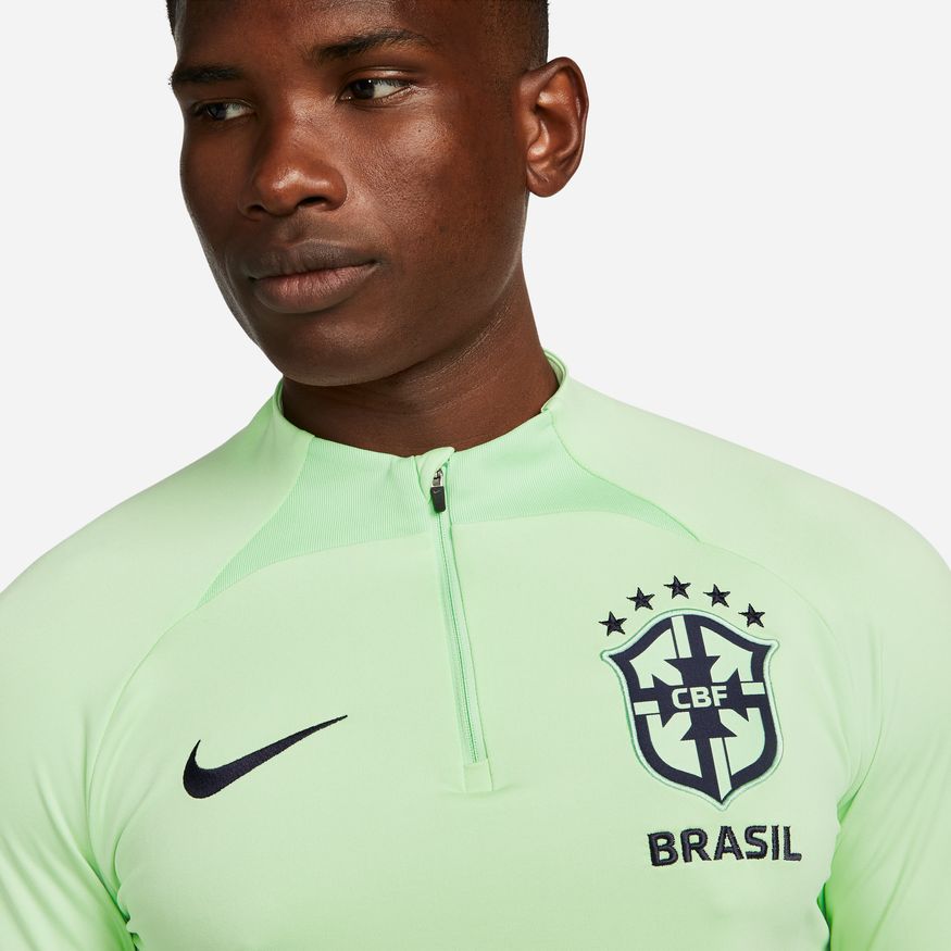 Brazil Strike Men Nike Dri-FIT Knit Soccer Drill Top product image 2, provided for visual reference and product detail review