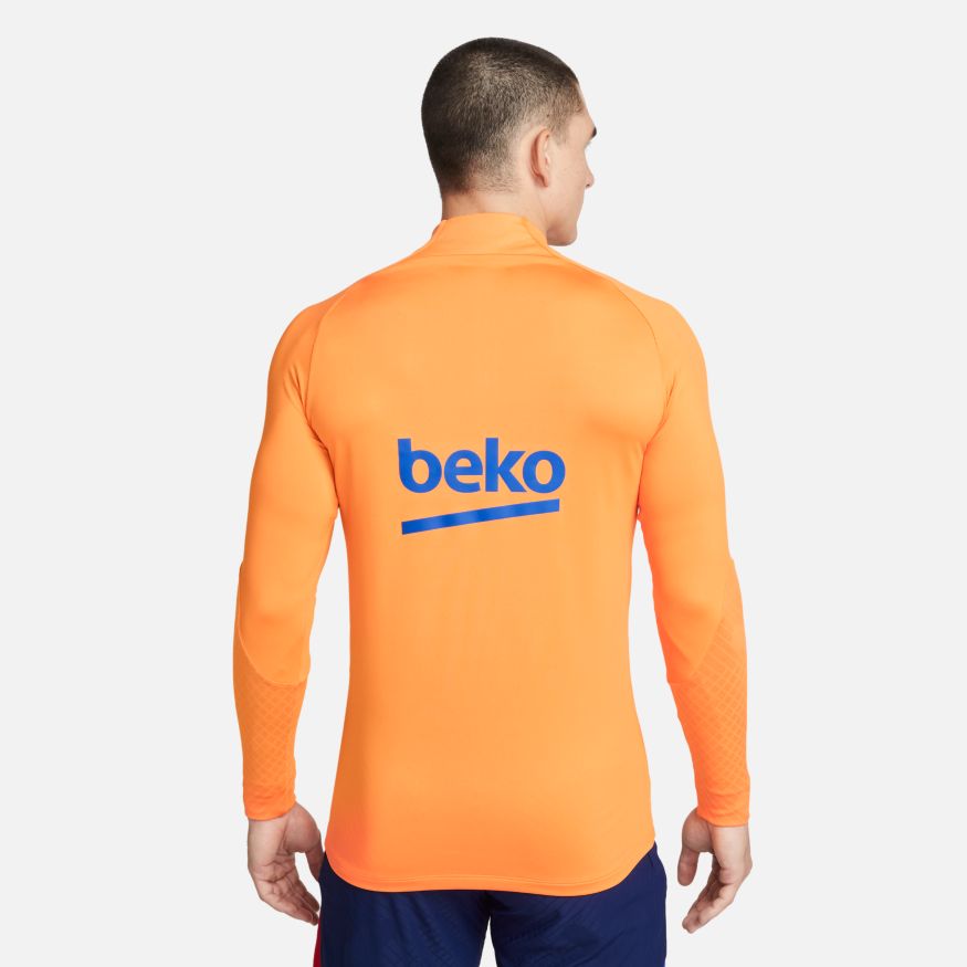 Nike Men FC Barcelona Strike Dri-FIT Soccer Drill Top-Vivid Orange product image 2, provided for visual reference and