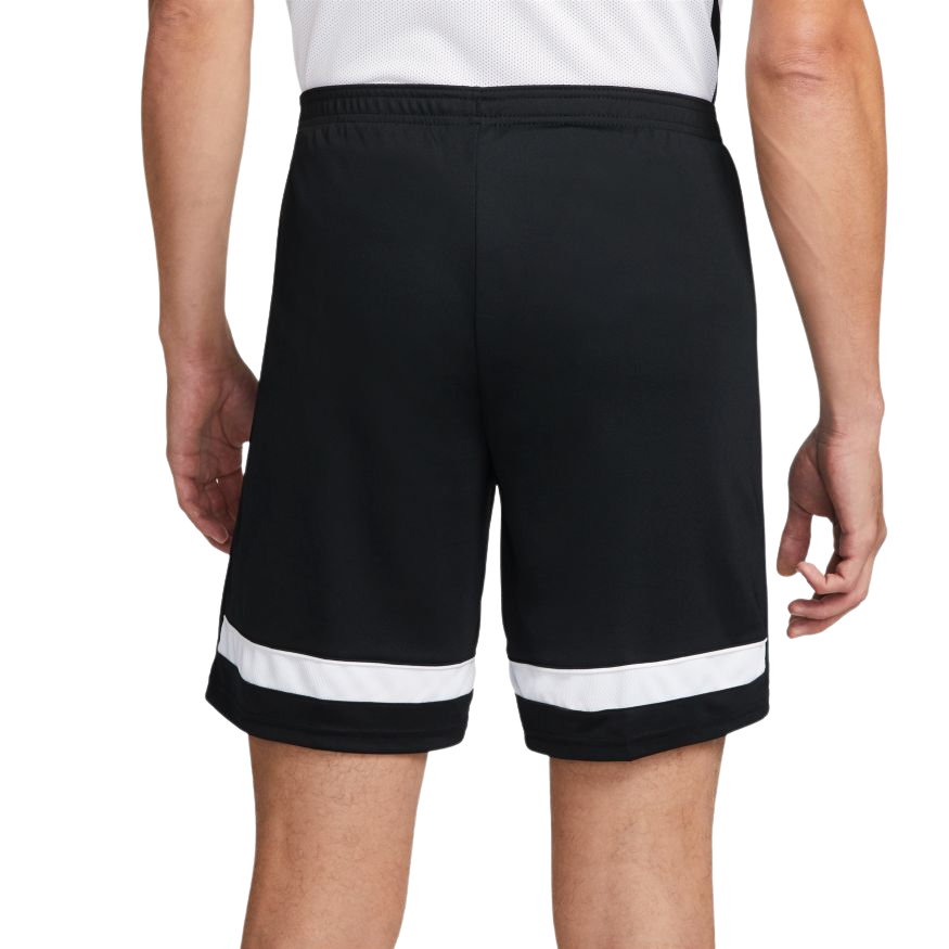 Nike Dri-FIT Academy Men Knit Soccer Shorts-BLACK/WHITE product image 2, provided for visual reference and product detail