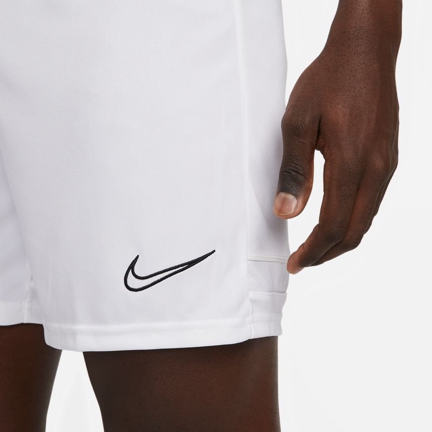 Nike Dri-FIT Academy Men Knit Soccer Shorts-WHITE product image 3, provided for visual reference and product detail review