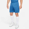 Nike Dri-FIT Academy Men Knit Soccer Shorts-DK MARINA BLUE/BLACK product image 1, provided for visual reference and product