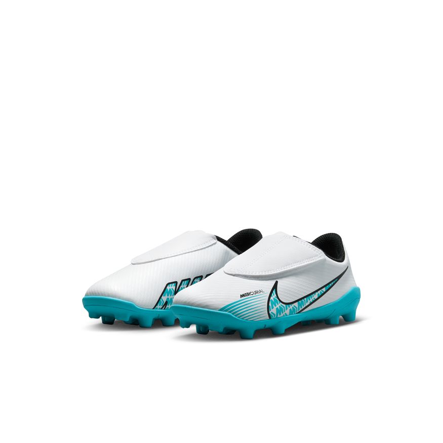 Nike Jr. Mercurial Vapor 15 Club MG-WHITE/BALTIC BLUE-PINK BLAST product image 3, provided for visual reference and product
