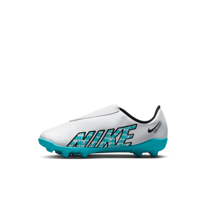Nike Jr. Mercurial Vapor 15 Club MG-WHITE/BALTIC BLUE-PINK BLAST product image 2, provided for visual reference and product