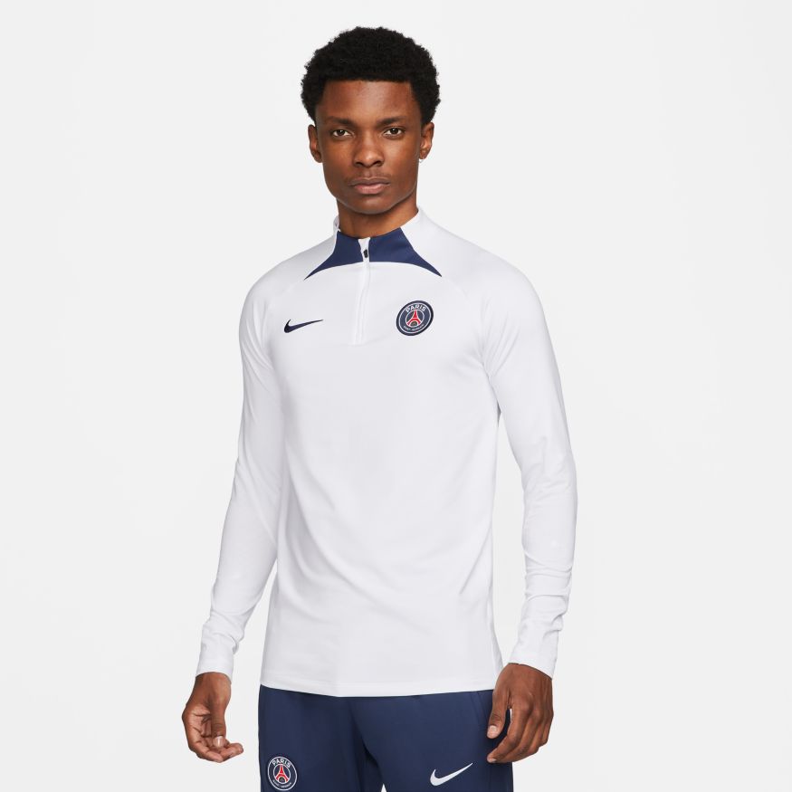 Nike Men Paris Saint-Germain Strike Fourth Dri-FIT Soccer Drill Top - White/Navy product image 1, provided for visual
