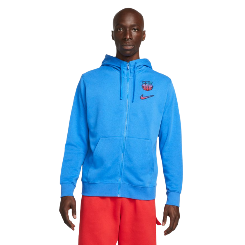 Nike FC Barcelona Men French Terry Full-Zip Hoodie product image 1, provided for visual reference and product detail review