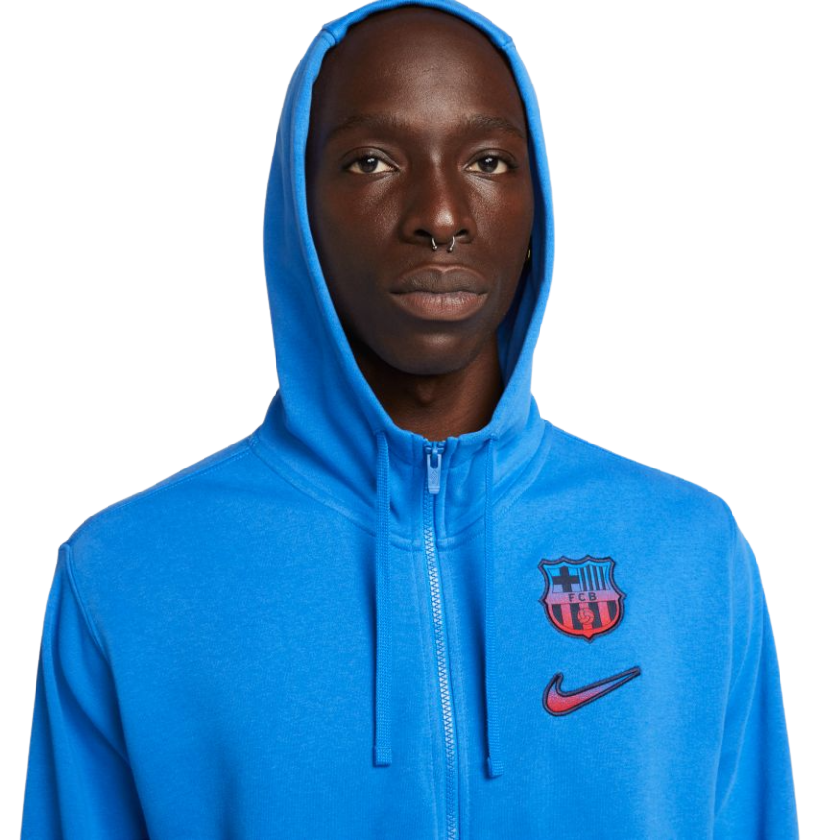 Nike FC Barcelona Men French Terry Full-Zip Hoodie product image 2, provided for visual reference and product detail review