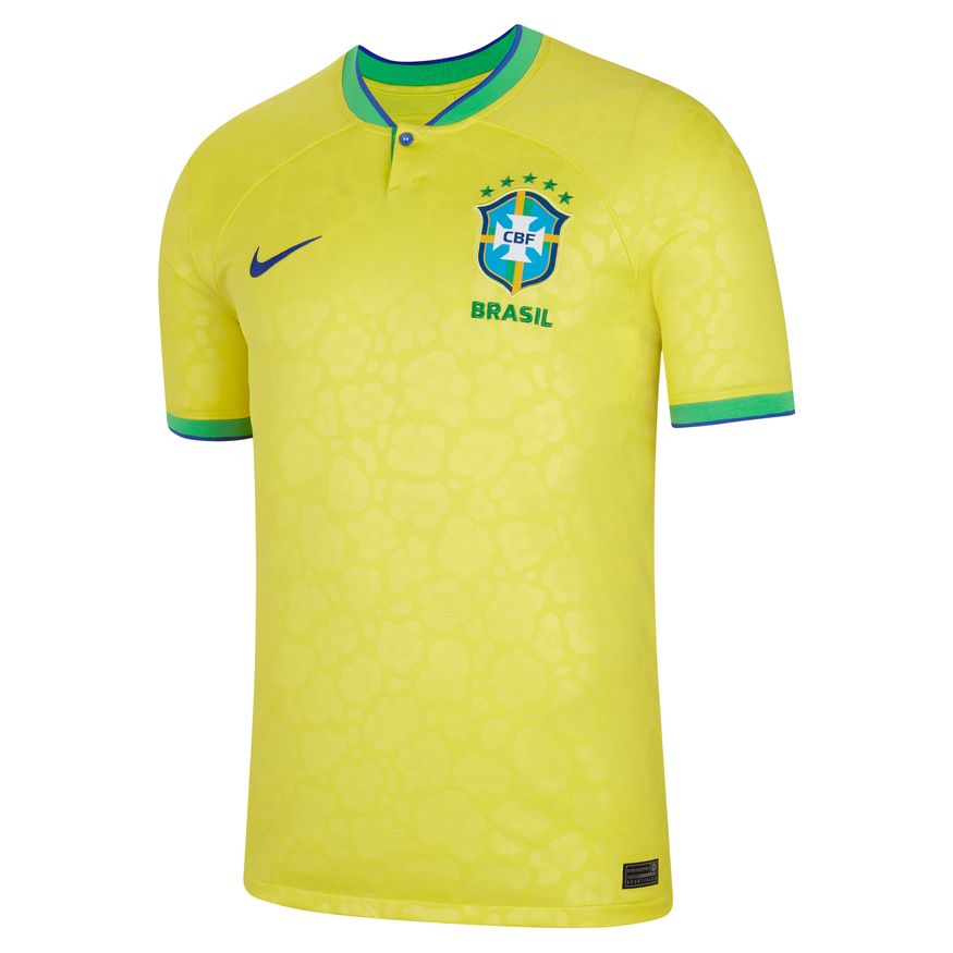 Nike Men Brazil Stadium Home Dri-FIT Soccer Jersey 2022/23 product image 1, provided for visual reference and product detail