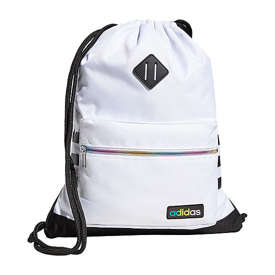 ADIDAS CLASSIC 3S SACKPACK DRAWSTRING BAG-White/Black product image 1, provided for visual reference and product detail