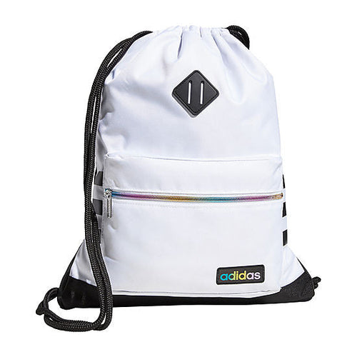 ADIDAS CLASSIC 3S SACKPACK DRAWSTRING BAG-White/Black product image 1, provided for visual reference and product detail