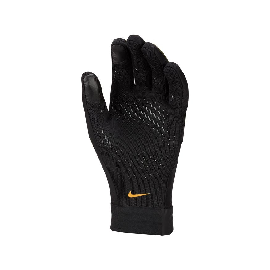 Nike Therma-FIT Academy Soccer Gloves-ROUGH GREEN/KUMQUAT product image 2, provided for visual reference and product detail