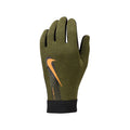 Nike Therma-FIT Academy Soccer Gloves-ROUGH GREEN/KUMQUAT product image 1, provided for visual reference and product detail
