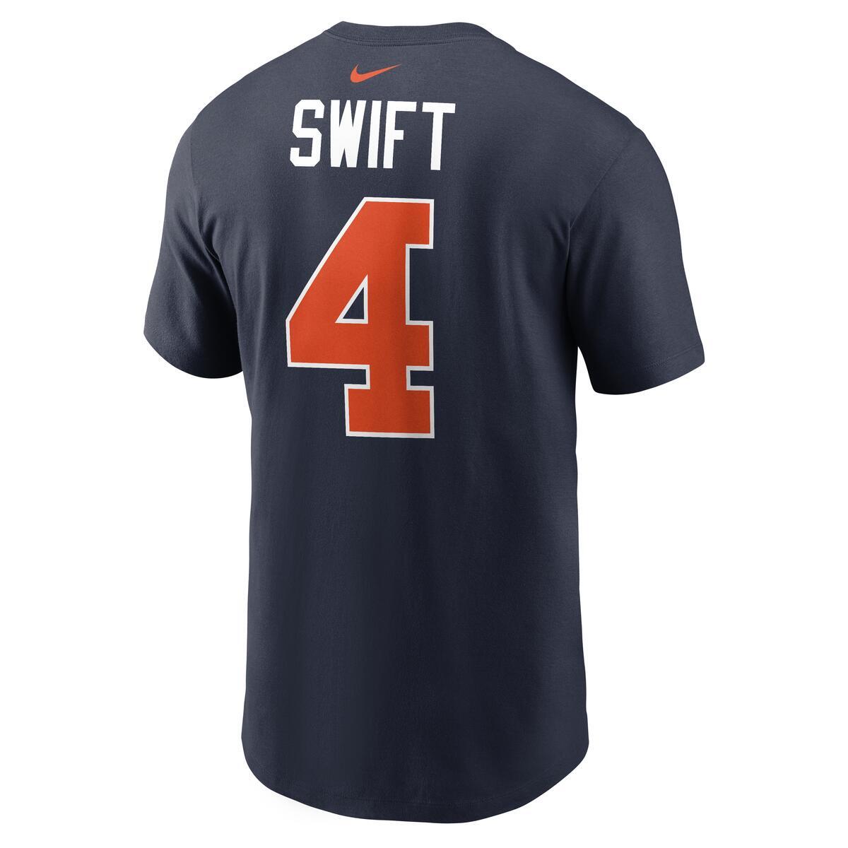 D'Andre Swift #4 Chicago Bears Nike Rivalry T-Shirt product image 2, provided for visual reference and product detail review