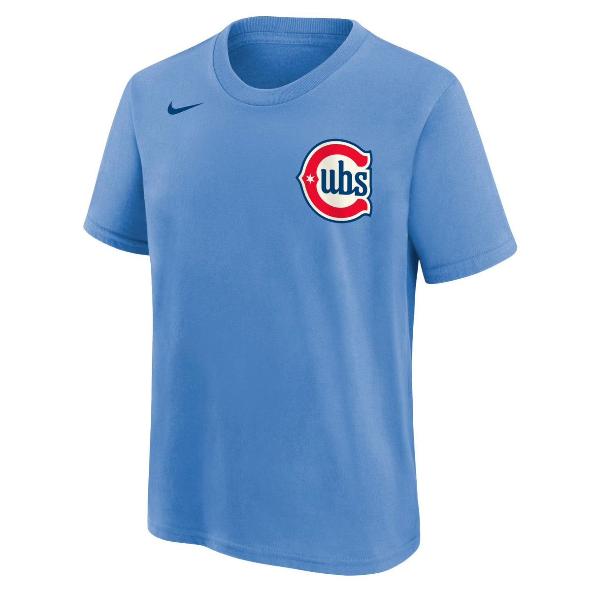 Dansby Swanson Chicago Cubs Alt 2 Baby Blue Youth Player T-Shirt product image 3, provided for visual reference and product