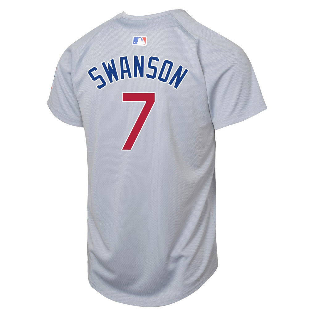 Dansby Swanson Chicago Cubs Nike Youth Road Grey Limited Jersey product image 2, provided for visual reference and product