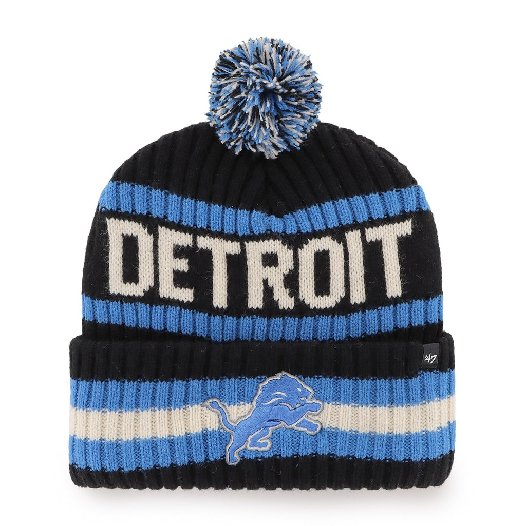 Detroit Lions '47 Black Bering Cuffed Knit Hat product image 1, provided for visual reference and product detail review