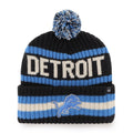 Detroit Lions '47 Black Bering Cuffed Knit Hat product image 1, provided for visual reference and product detail review
