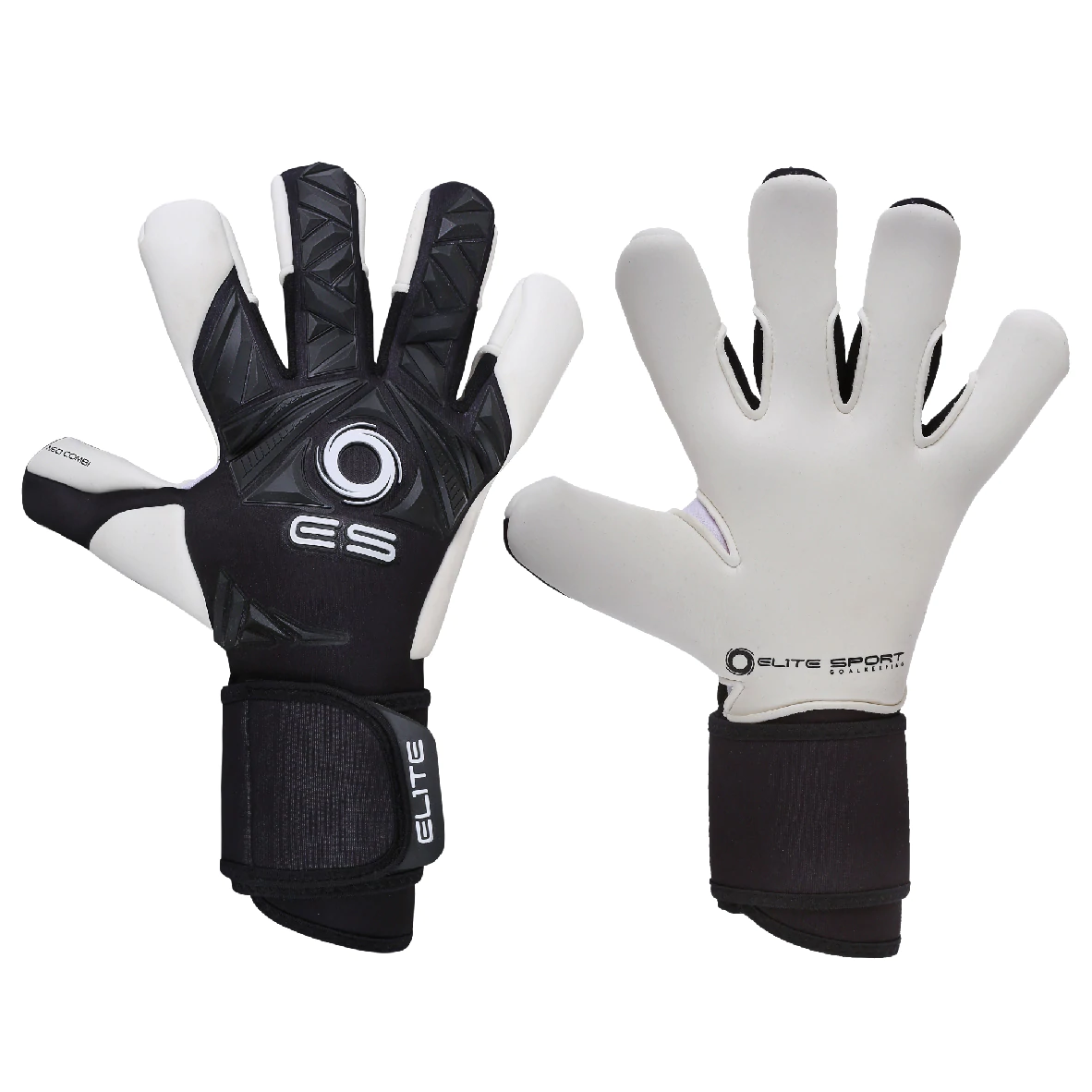 Elite Neo Combi Black 2022 Goalkeeper Gloves-Black/White product image 1, provided for visual reference and product detail