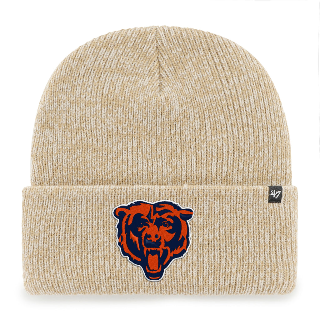 Chicago Bears '47 Khaki Brain Freeze Cuffed Knit Hat product image 1, provided for visual reference and product detail review