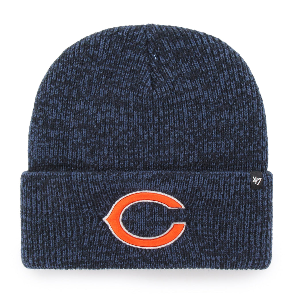 Chicago Bears '47 Navy Brain Freeze Cuffed Knit Hat product image 1, provided for visual reference and product detail review