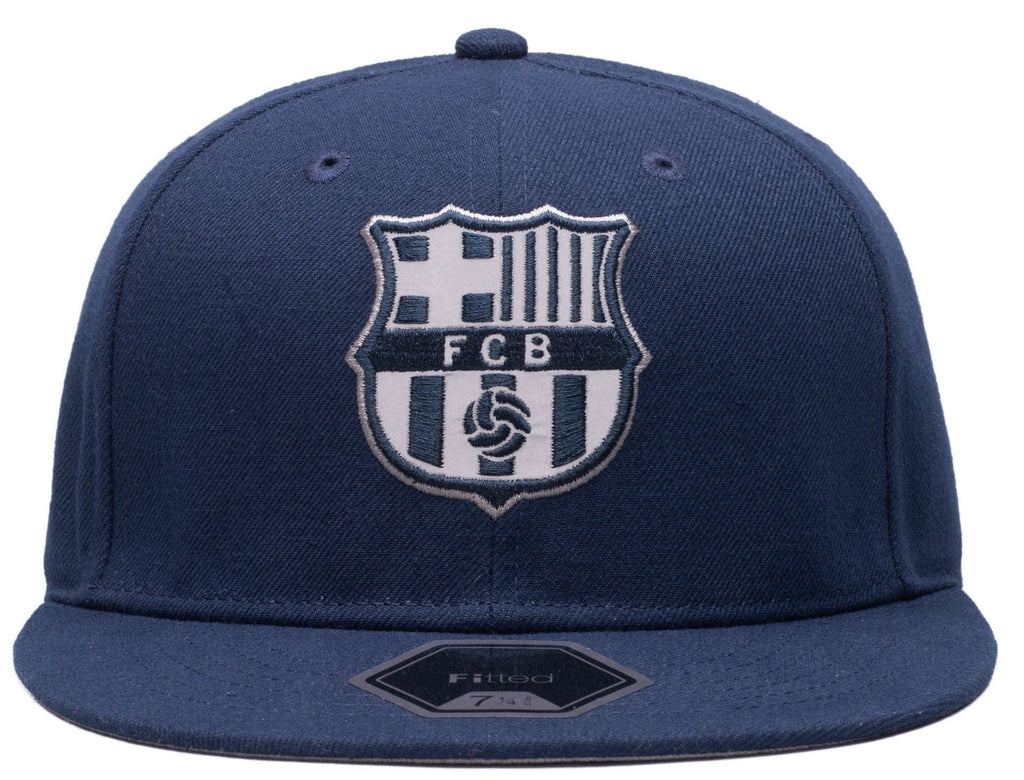 Fi Collection FC Barcelona Braveheart Fitted Hat-Navy product image 1, provided for visual reference and product detail