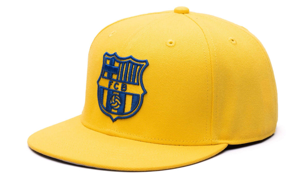 FC BARCELONA RETRO CAPSULE Snapback HAT- Cyber Yellow product image 2, provided for visual reference and product detail
