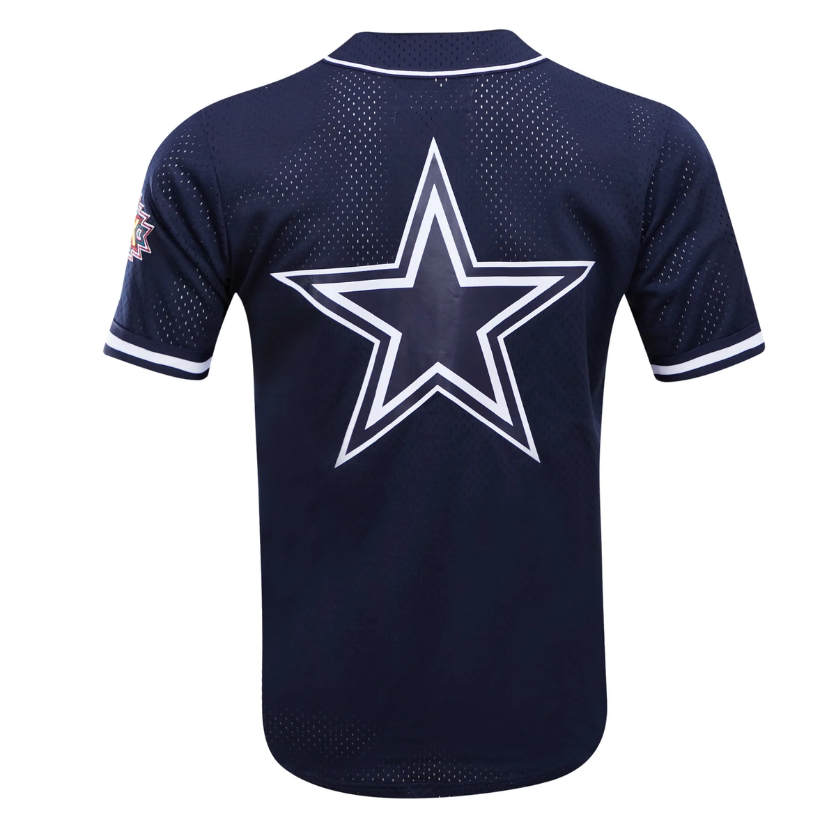 PRO STANDARD DALLAS COWBOYS LOGO MESH BUTTON UP SHIRT-Navy product image 3, provided for visual reference and product detail