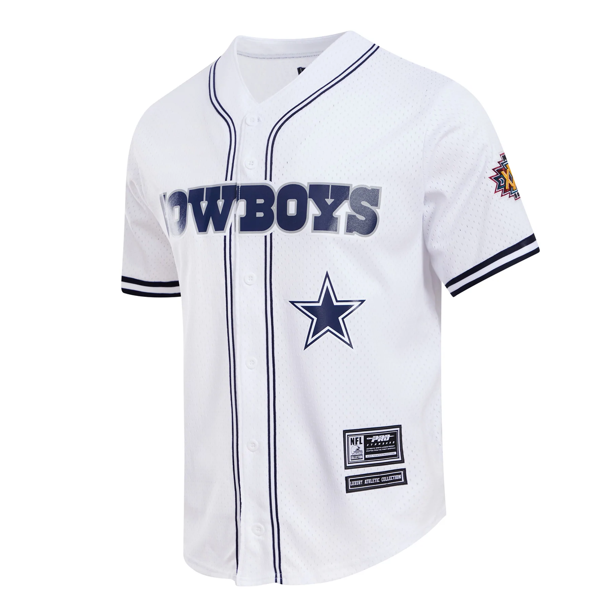 Pro Standard Dallas Cowboys Logo Mesh Button Up Shirt product image 1, provided for visual reference and product detail