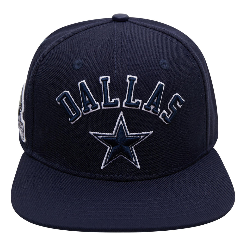 PRO STANDARD DALLAS COWBOYS STACKED LOGO Snapback HAT product image 1, provided for visual reference and product detail
