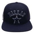 PRO STANDARD DALLAS COWBOYS STACKED LOGO Snapback HAT product image 1, provided for visual reference and product detail
