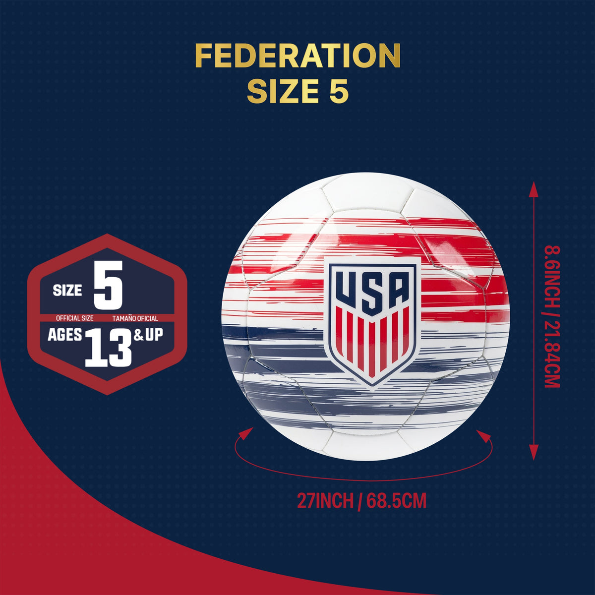 FIFA World Cup 2026 Red White and Blue United States Soccer Ball product image 3, provided for visual reference and product