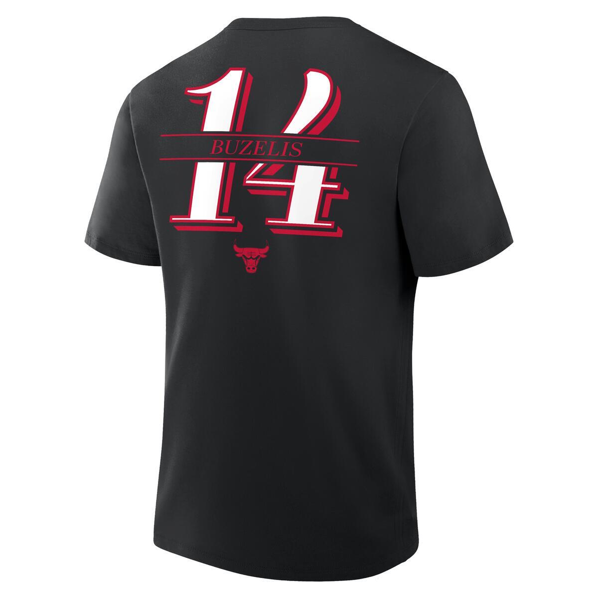 Matas Buzelis 14 Chicago Bulls Fanatics Black T-Shirt product image 2, provided for visual reference and product detail