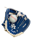 Franklin La Dodgers MLB Team Gloves And Ball Set-Royal Blue/White product image 1, provided for visual reference and product
